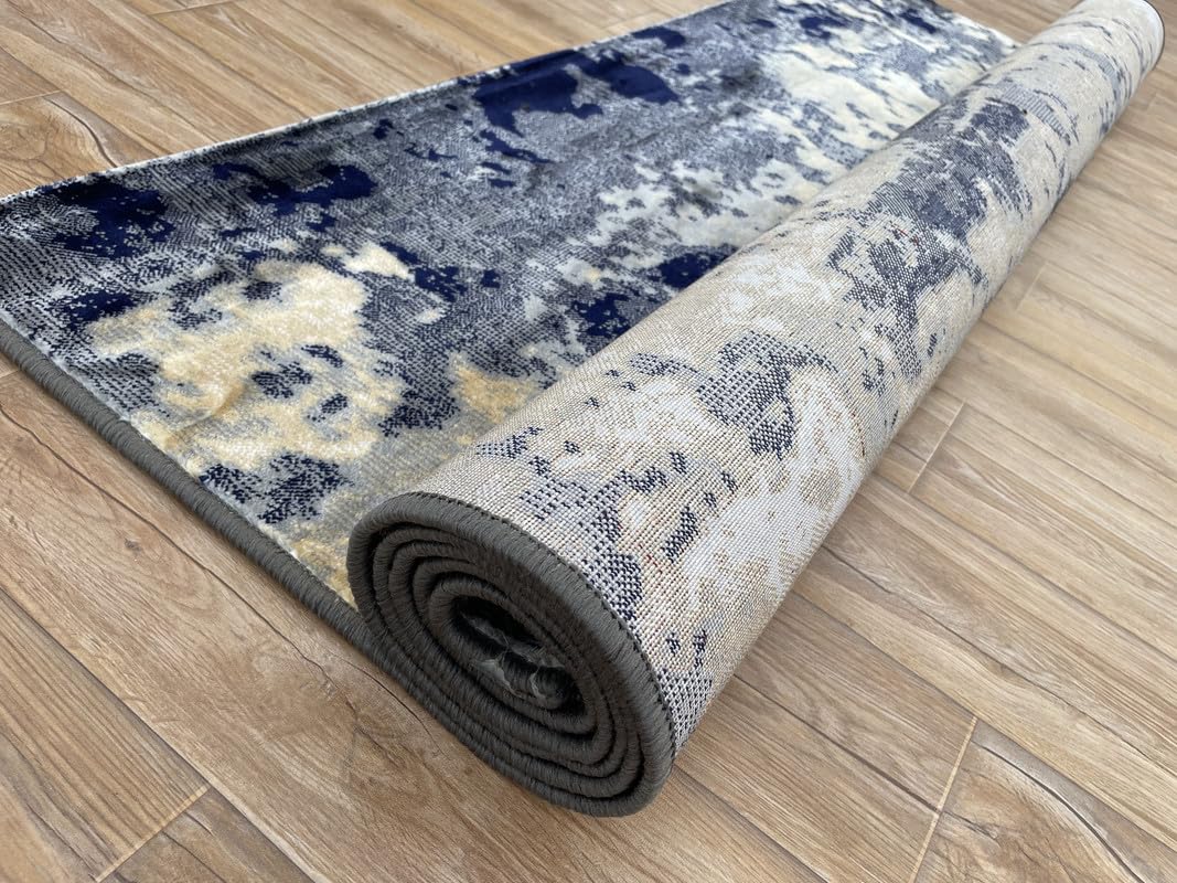 Contemporary Washable Modern Abstract Area Rug – Shed-Free Carpet