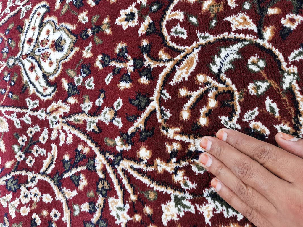 Maroon Color Kashmiri Persian Design Area Rug