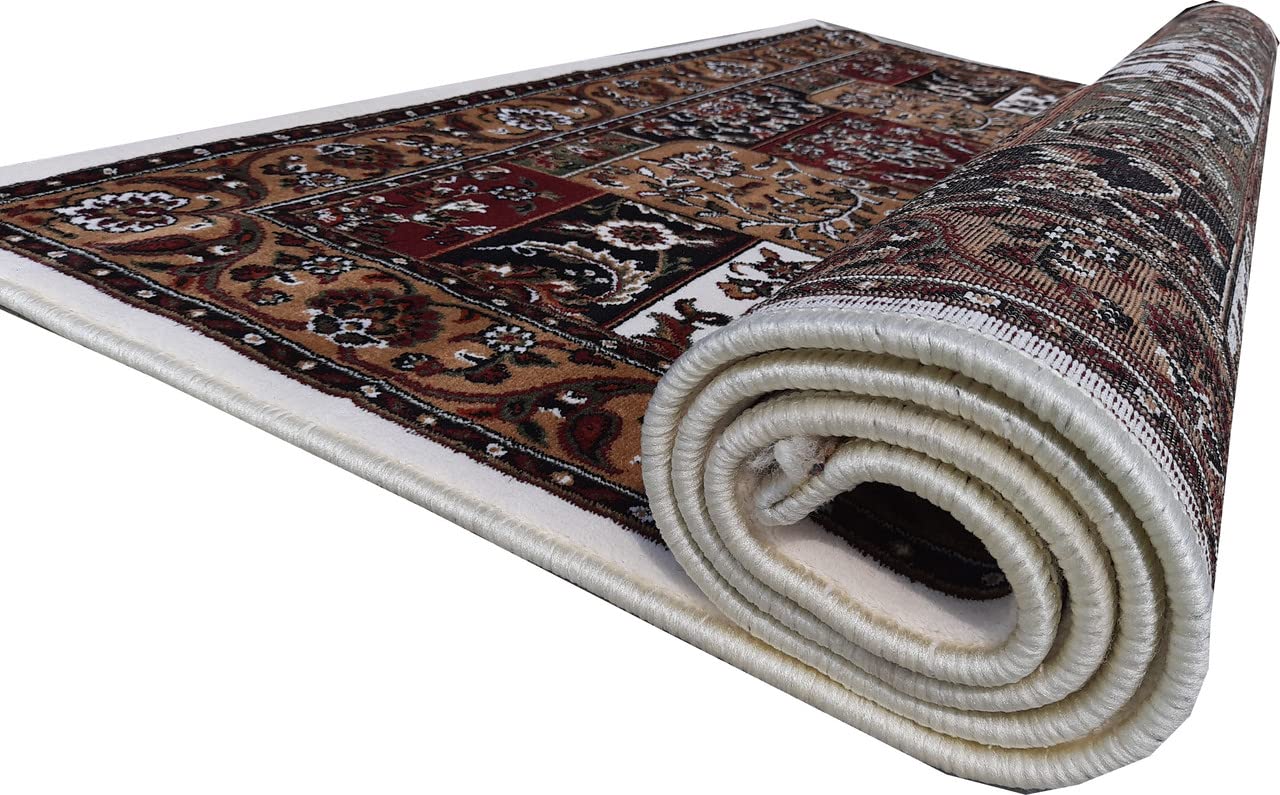 White Color Kashmiri Persian Design Area Rug