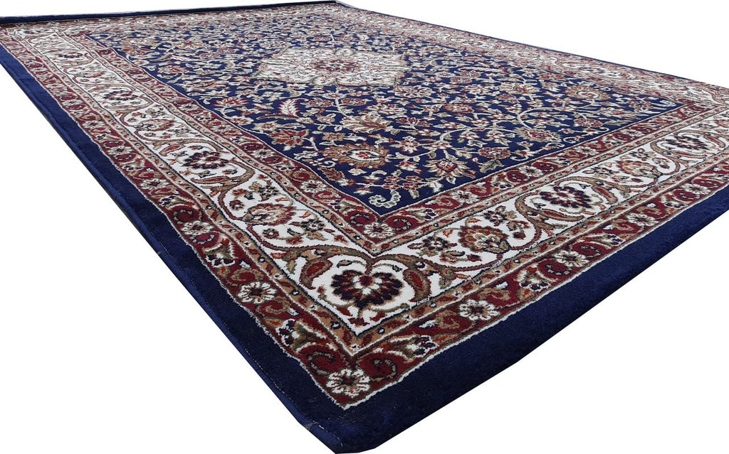 Blue Color Kashmiri Persian Design Area Rug