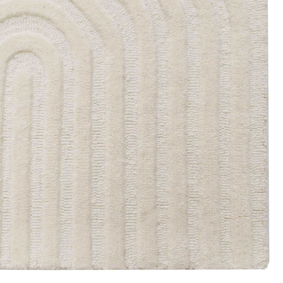Ivory Cut-Loop Hand-Tufted Wool Rug