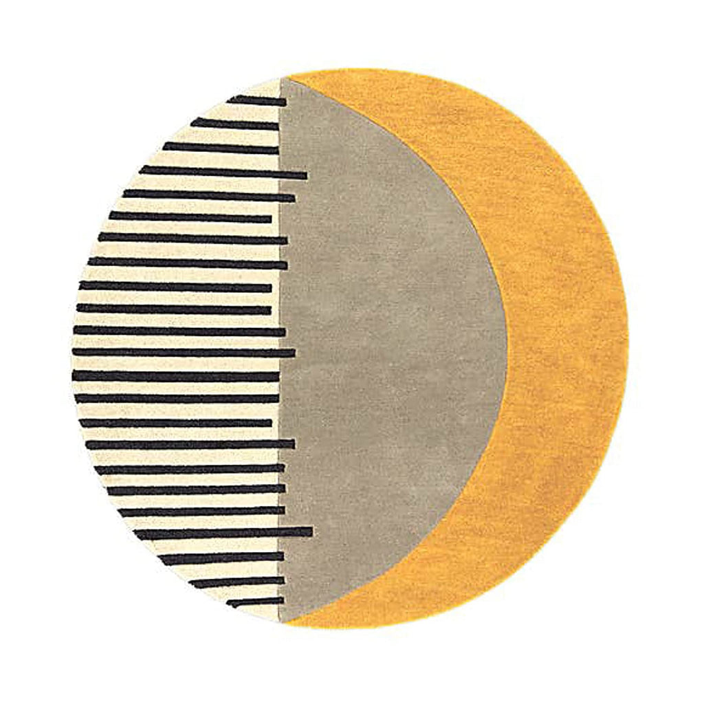 Yellow Moon Hand Tufted Round Rug