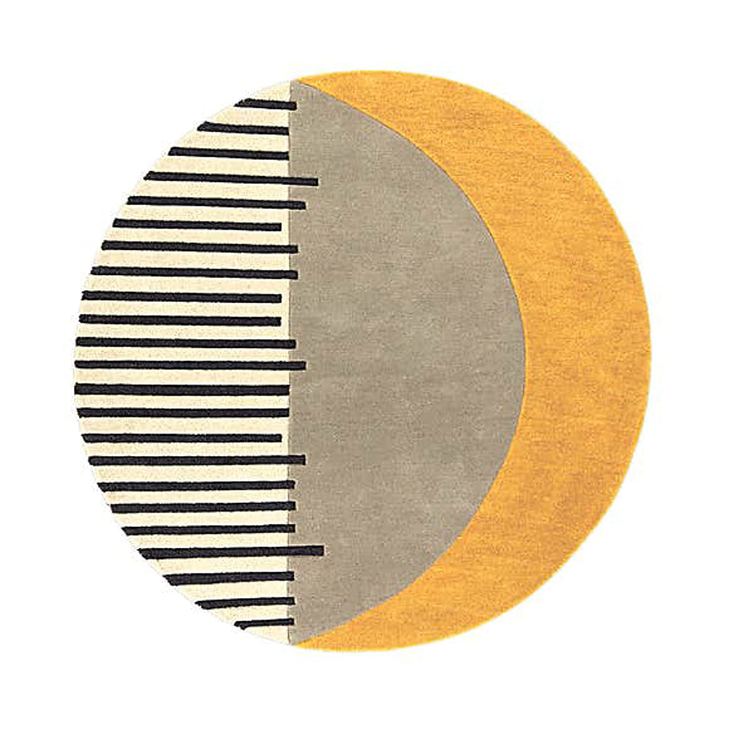 Yellow Moon Hand Tufted Round Rug