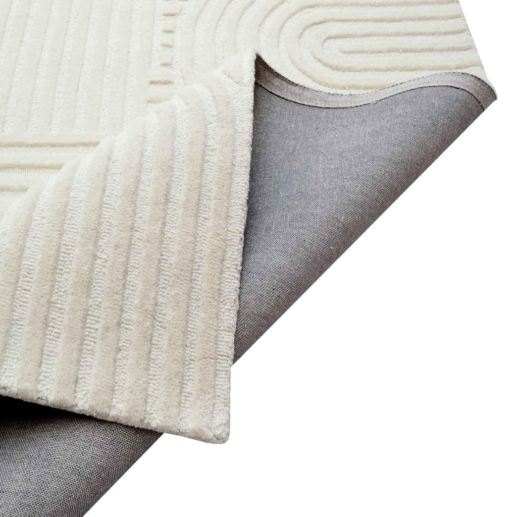 Ivory Cut-Loop Hand-Tufted Wool Rug