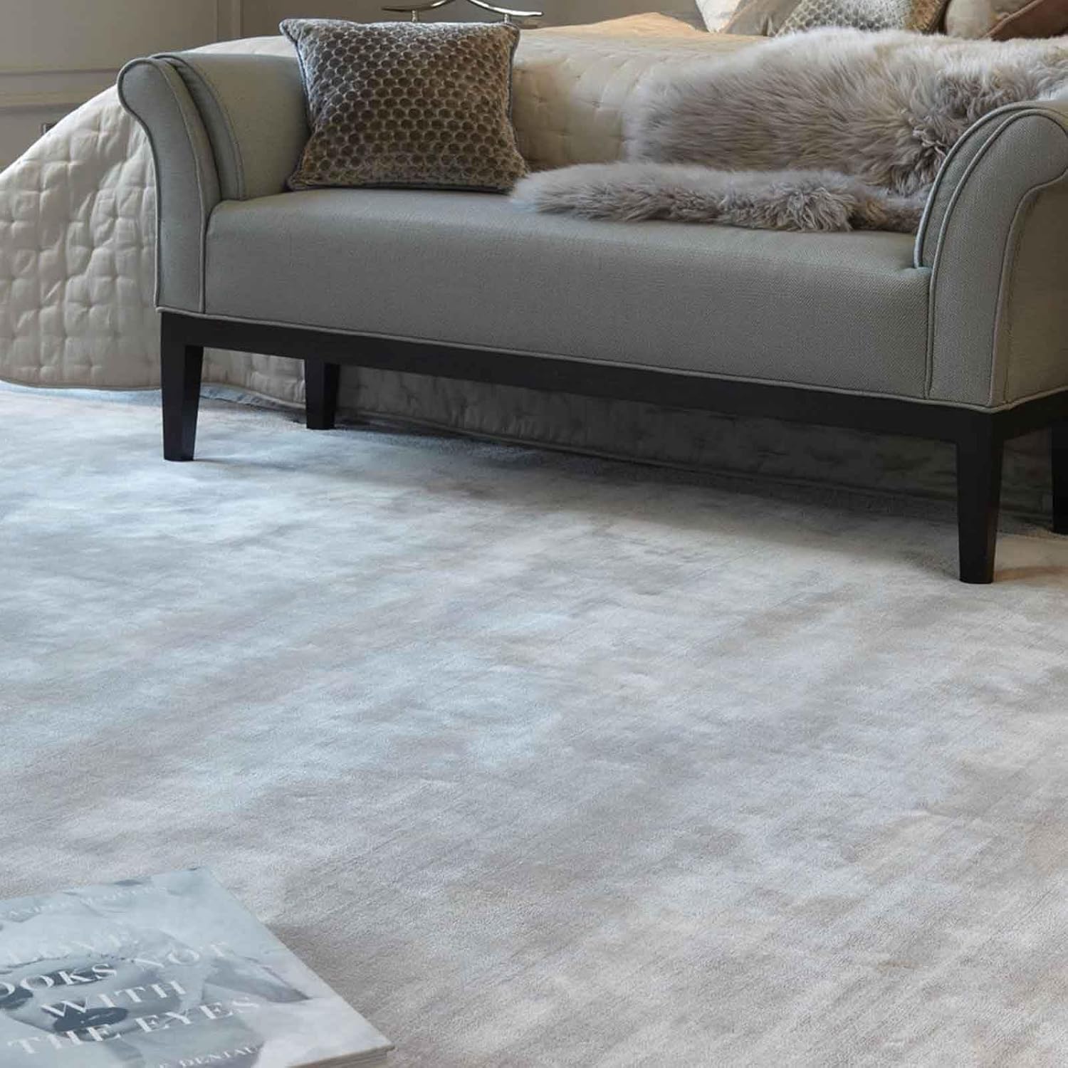 Helsinki Beige Viscose Silk Hand-Tufted Rug