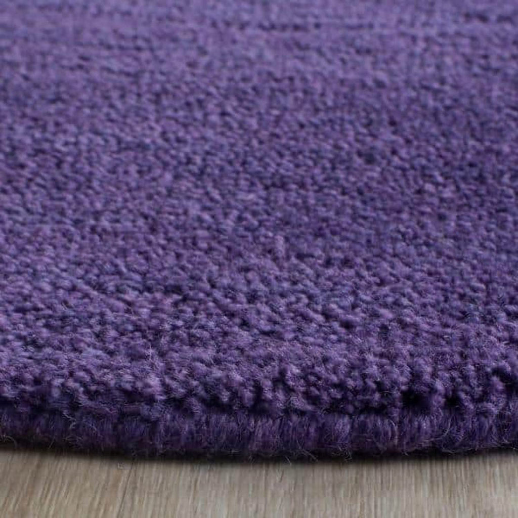 Purple Hand Tufted Round Rug – Solid Carpet for Modern Homes