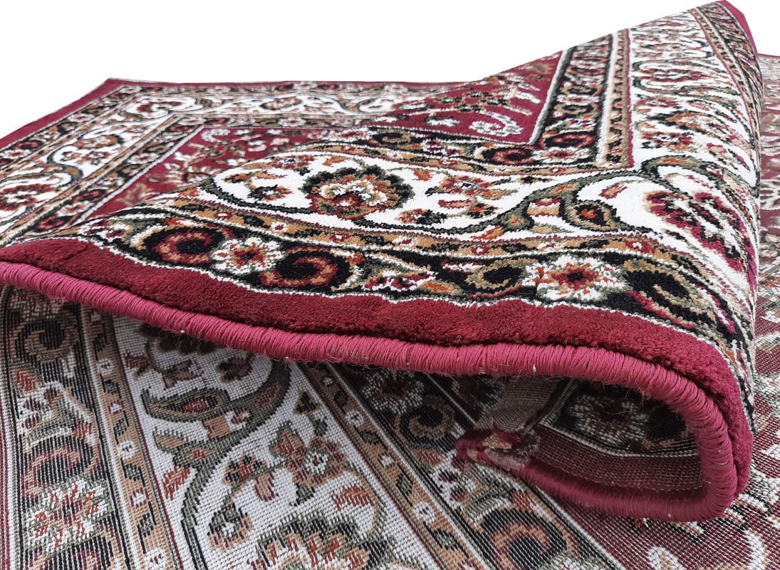 Maroon Color Kashmiri Persian Design Area Rug