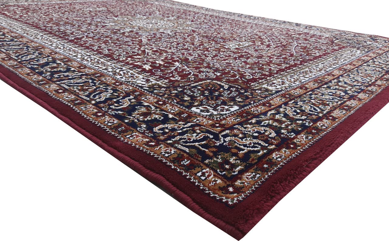 Maroon Color Kashmiri Persian Design Area Rug