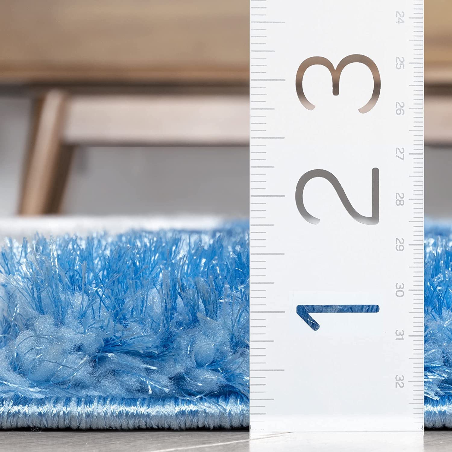Blue Irregular Stripes Carpet | Soft & Fluffy Microfiber Area Rug