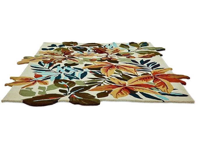 Multicolor Foliage Hand-Tufted Irregular Rug