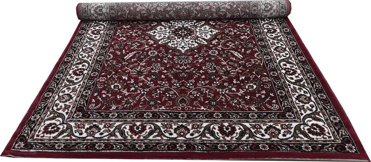 Maroon Color Kashmiri Persian Design Area Rug