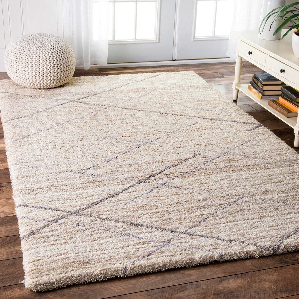 Ivory Beige Handmade Ombre Microfibre Carpet – Soft Area Rug for Living Room, Bedroom & Hall