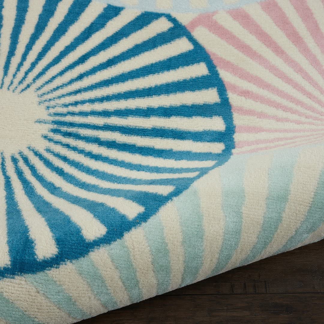 Multicolor Wheels Hand Tufted Round Rug