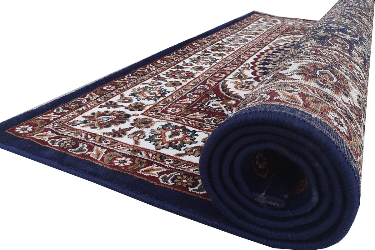 Blue Color Kashmiri Persian Design Area Rug