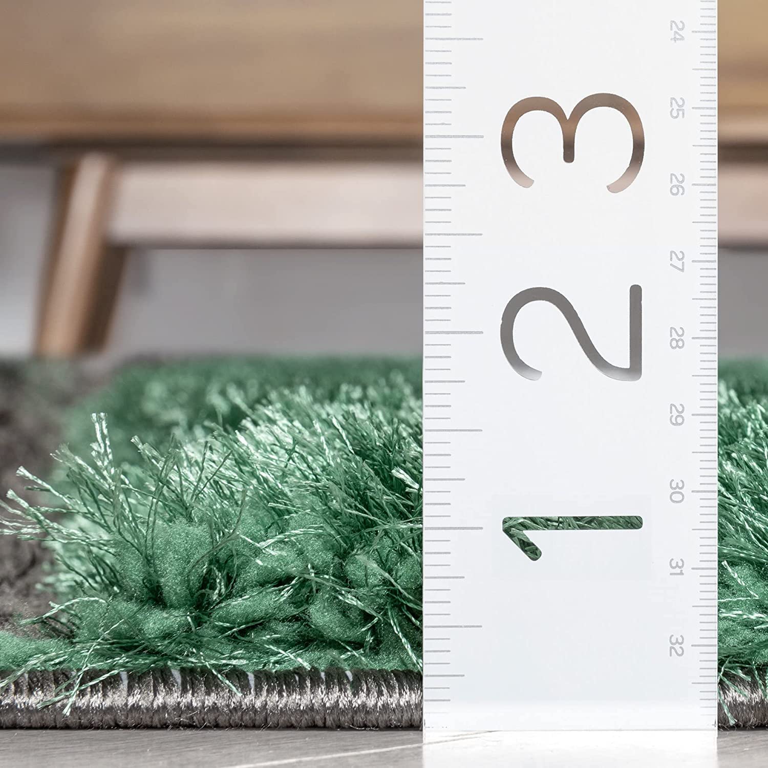 Green Irregular Stripes Carpet | Soft & Fluffy Microfiber Area Rug