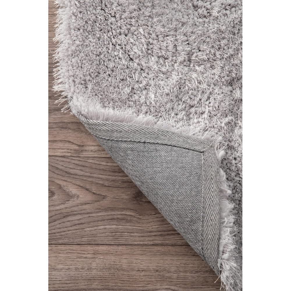 Silver Handmade Shaggy Carpet – Ultra Soft Area Rug for Living Room & Bedroom