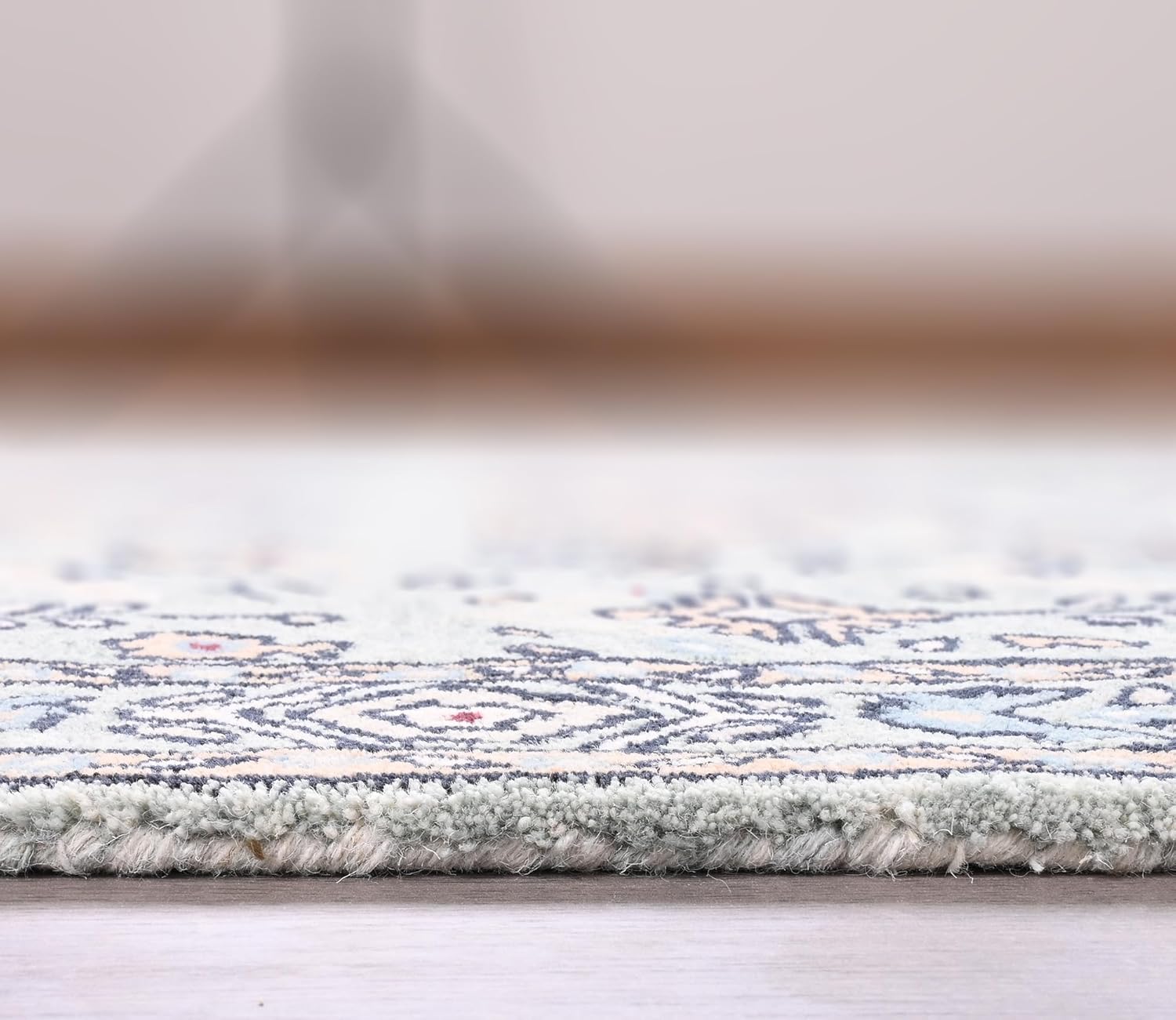 Handmade Wool Leopard Rug – Animal Oriental Area Rug with Floral Border