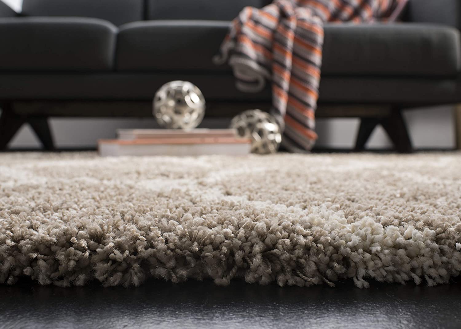 Beige Moraccan Shaggy Carpet | Soft & Fluffy Microfiber Area Rug