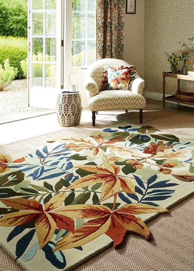 Multicolor Foliage Hand-Tufted Irregular Rug