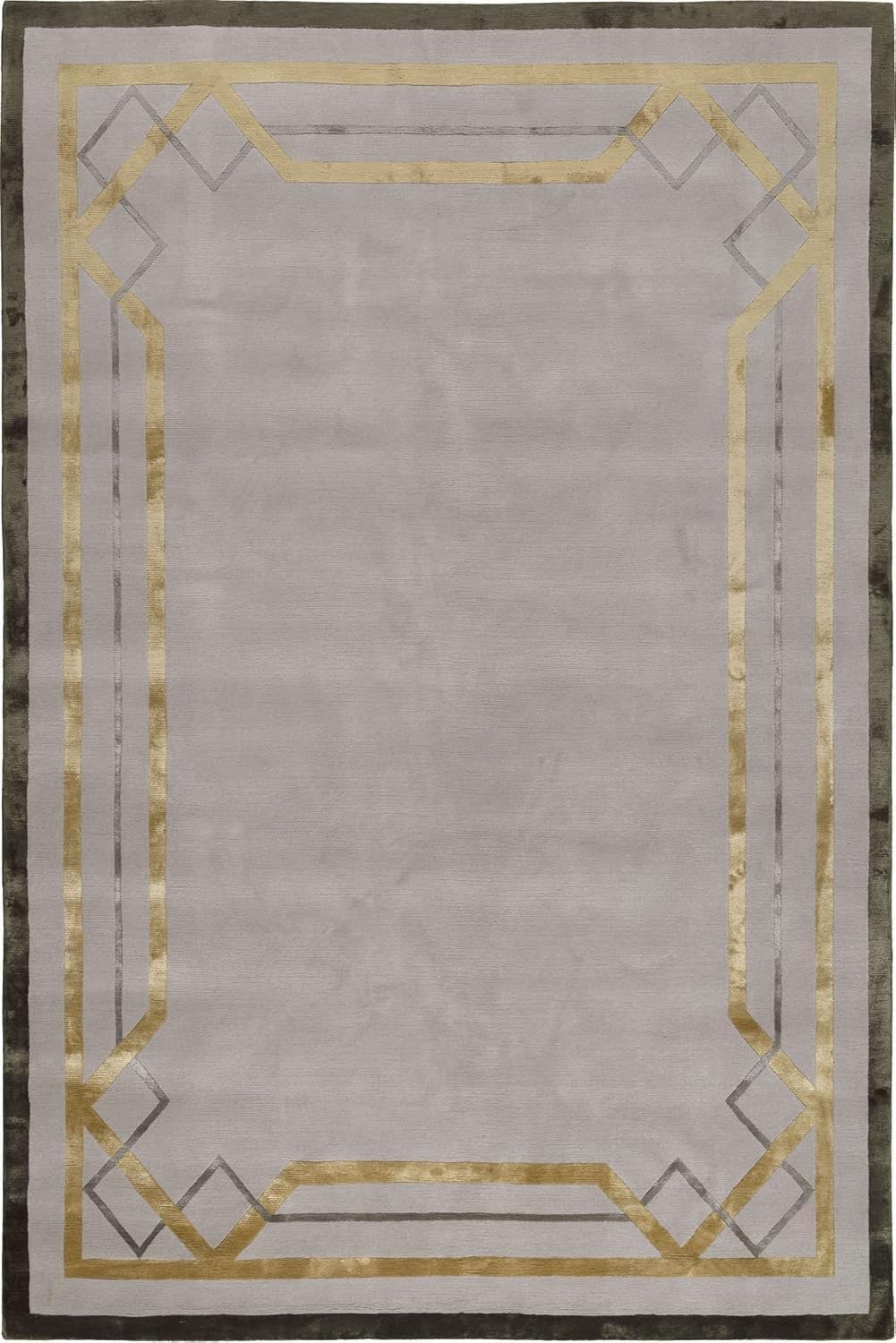 Soft Geometry Viscose Silk Hand-Tufted Rug
