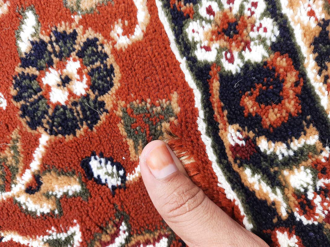 Maroon Color Kashmiri Persian Design Area Rug