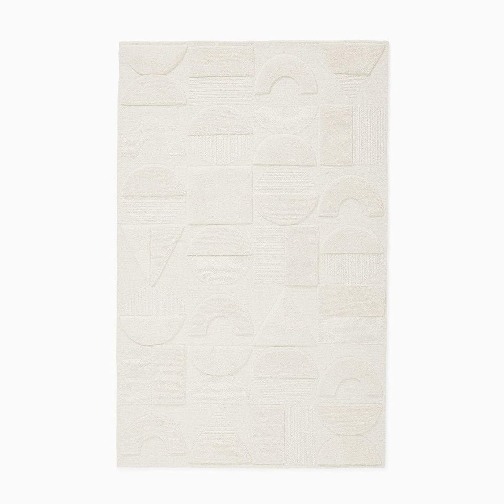 Ivory Cut-Loop Hand-Tufted Wool Rug