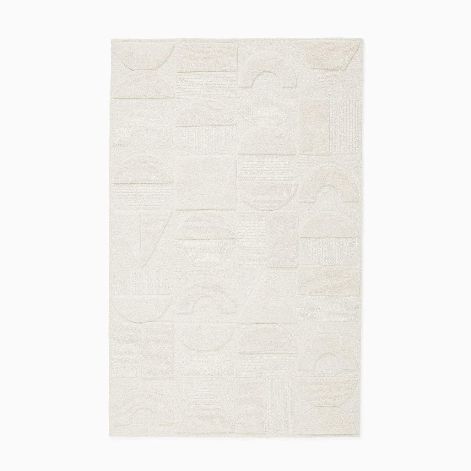 Ivory Cut-Loop Hand-Tufted Wool Rug