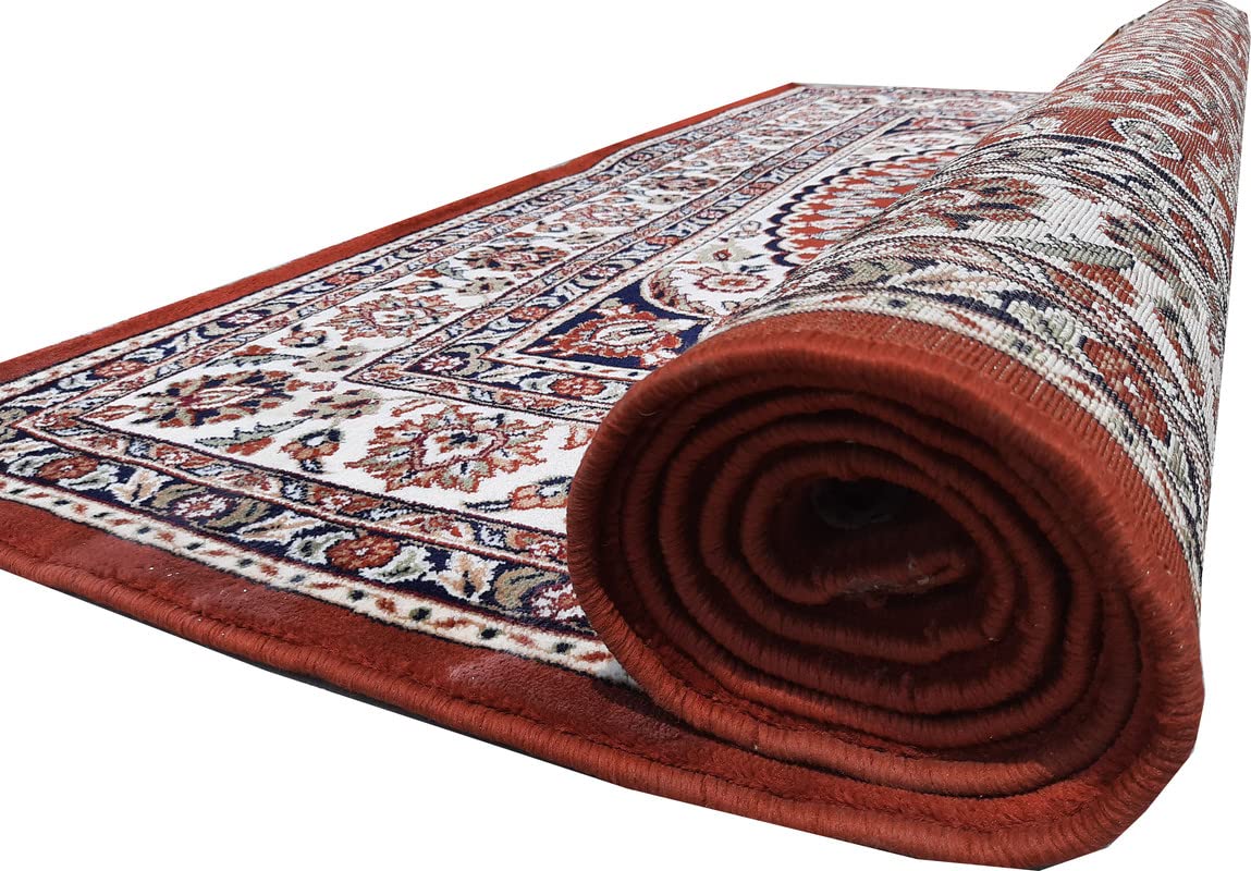 Maroon Color Kashmiri Persian Design Area Rug