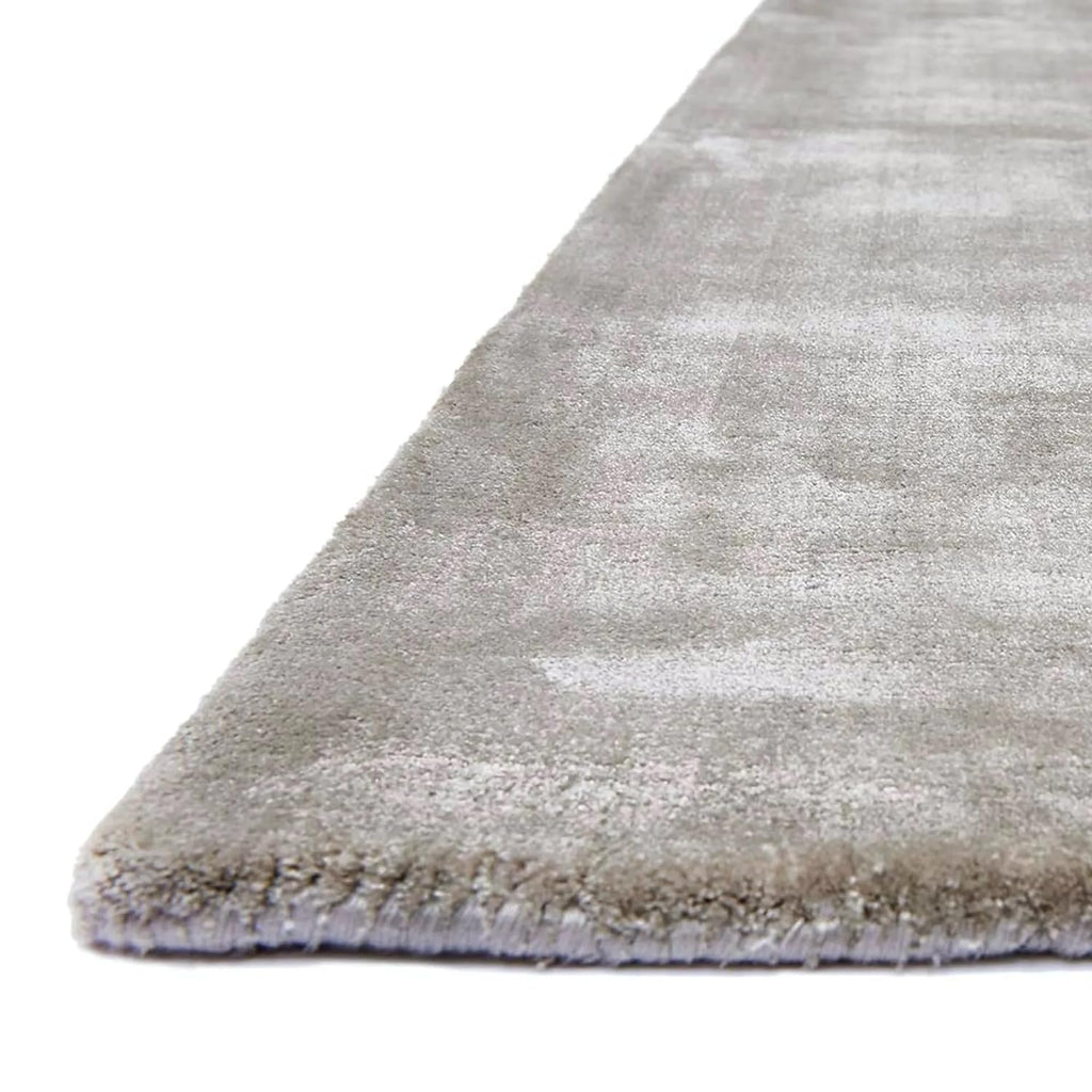 Beige Velvet Mirage Viscose Silk Hand-Tufted Rug