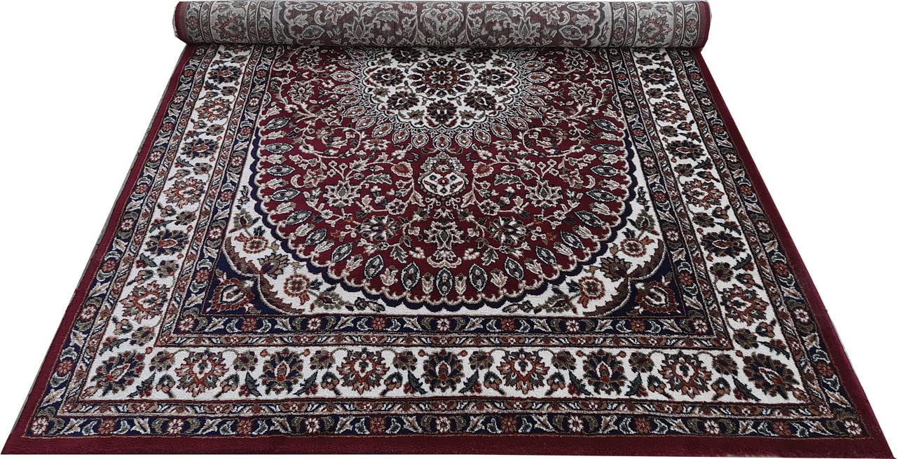 Maroon Color Kashmiri Persian Design Area Rug