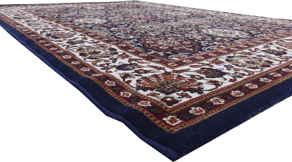 Blue Color Kashmiri Persian Design Area Rug