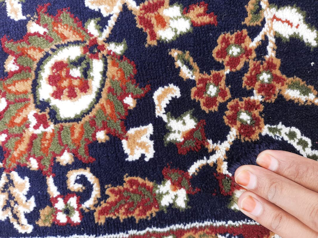 Blue Color Kashmiri Persian Design Area Rug