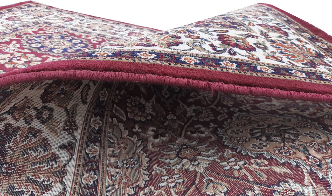 Maroon Color Kashmiri Persian Design Area Rug