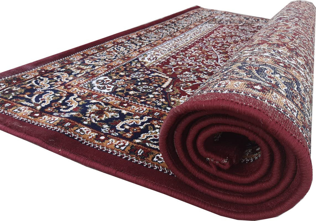 Maroon Color Kashmiri Persian Design Area Rug