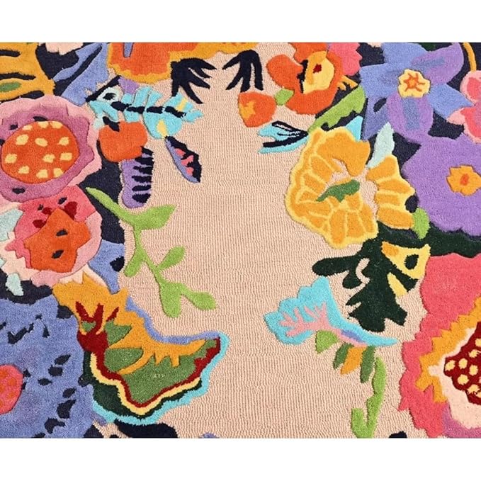 Multicolor Foliage Hand-Tufted Irregular Rug