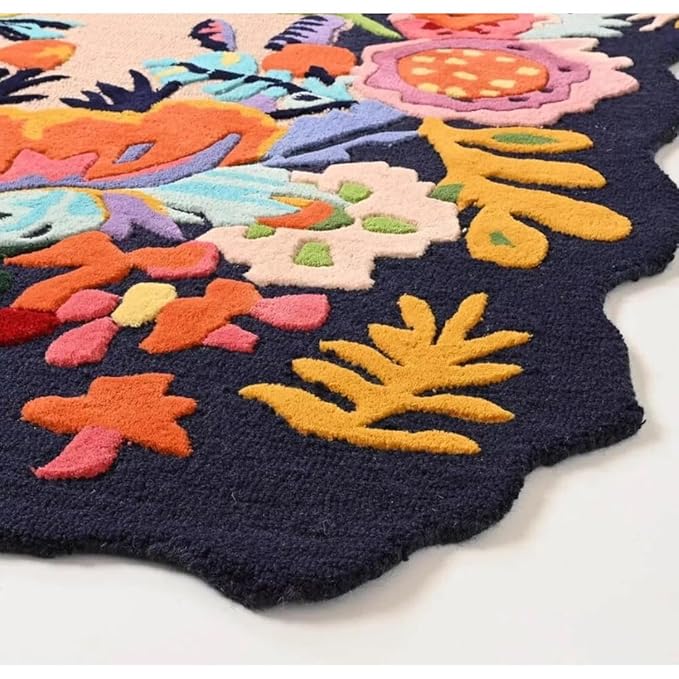 Multicolor Foliage Hand-Tufted Irregular Rug