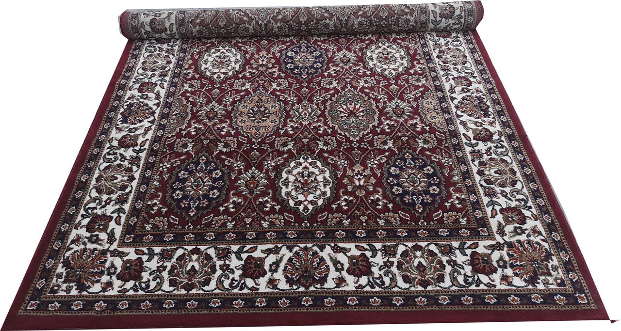 Maroon Color Kashmiri Persian Design Area Rug