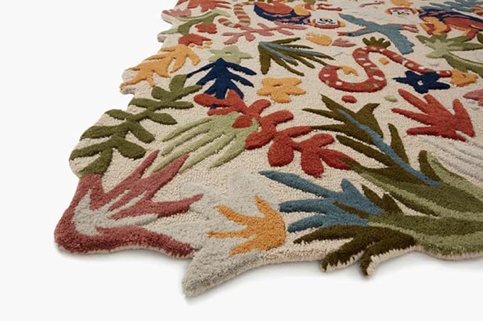 Multicolor Foliage Hand-Tufted Irregular Rug