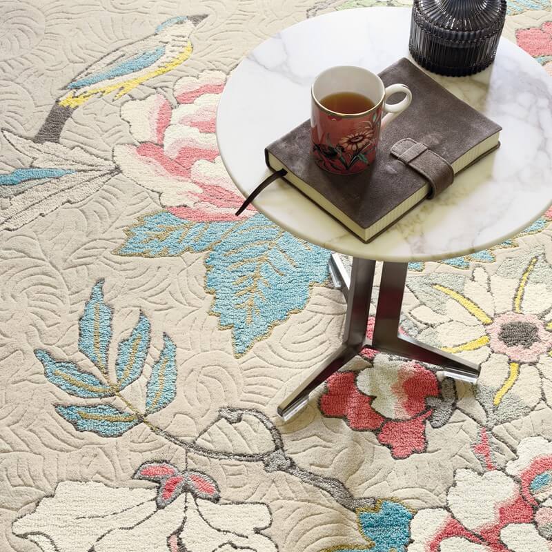Fine Botanical Foliage Hand-Tufted Rug
