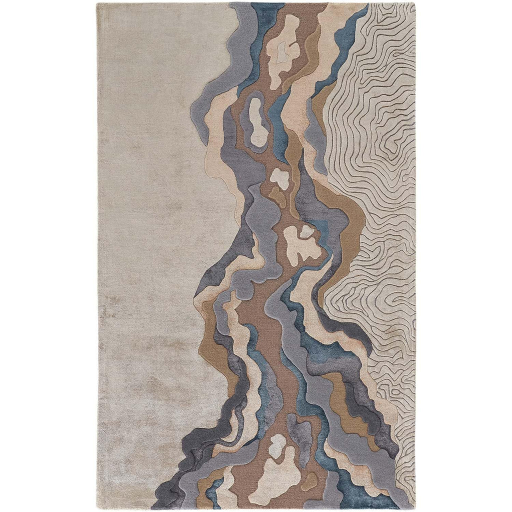Multicolor Viscose Silk & Wool Hand-Tufted Rug