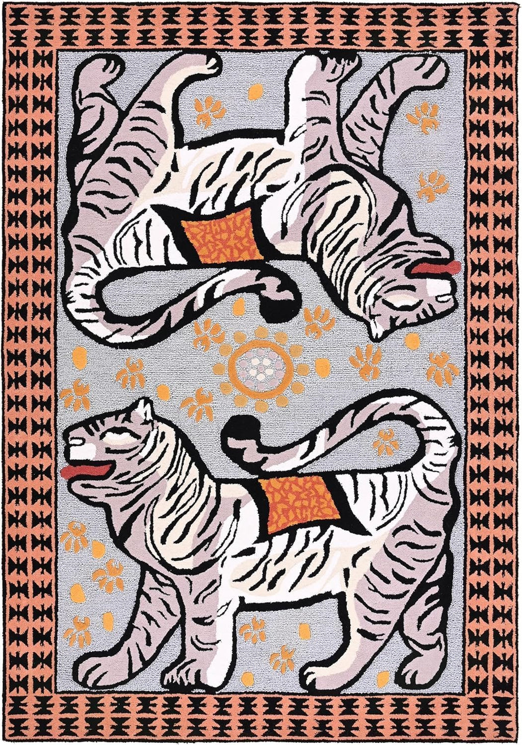 Bold Tiger Rug – Handcrafted Statement Area Rug for Modern & Eclectic Interiors