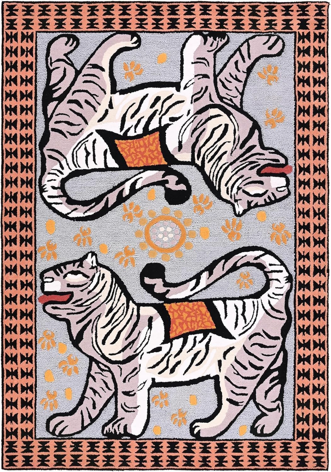 Bold Tiger Rug – Handcrafted Statement Area Rug for Modern & Eclectic Interiors