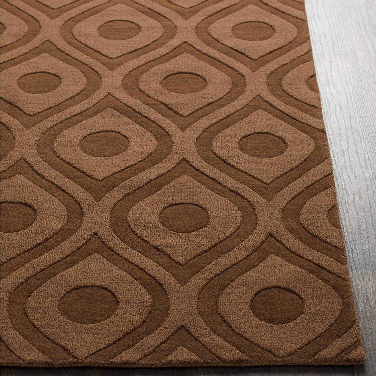 Beige Beehive Cut-Loop Hand-Tufted Wool Rug