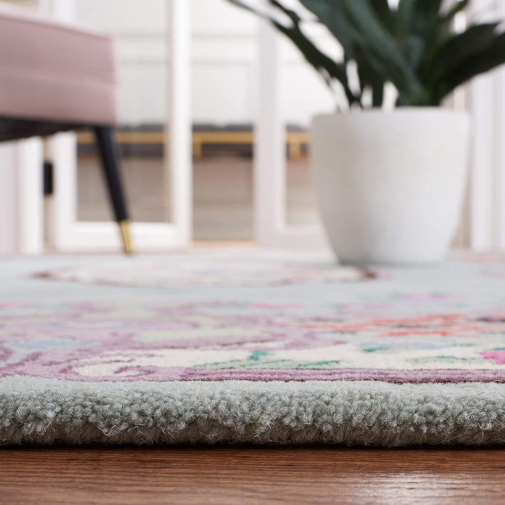 Teal Grey Traditional Handmade Persian Rug