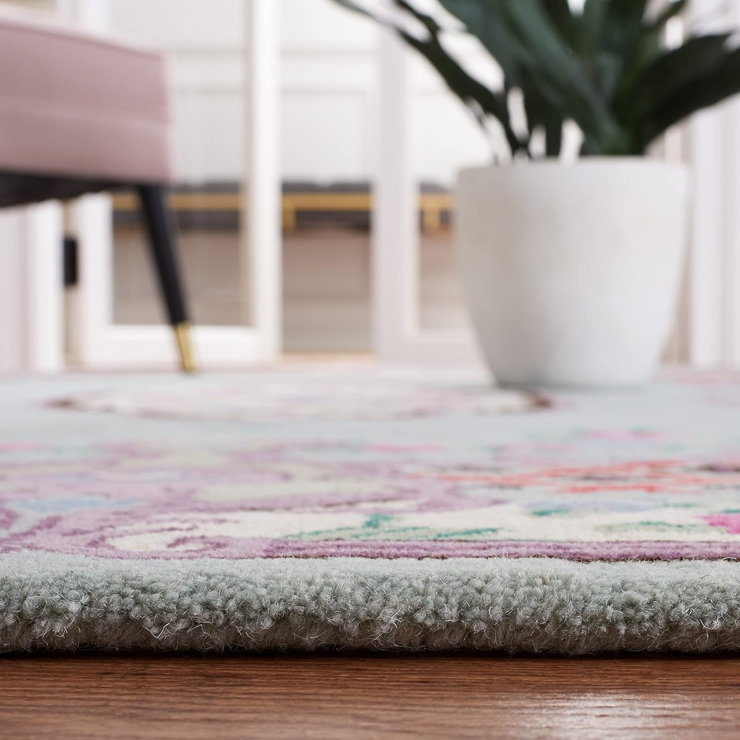 Teal Grey Traditional Handmade Persian Rug