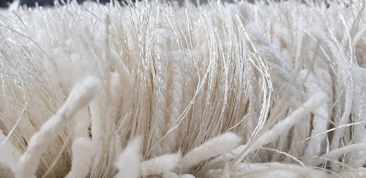 Ivory Handmade Shaggy Carpet – Ultra Soft Area Rug for Living Room & Bedroom