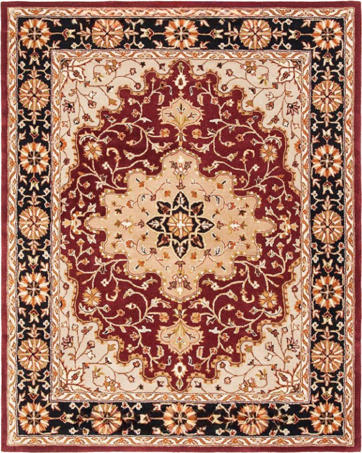 Maroon Persian Heriz Area Rug