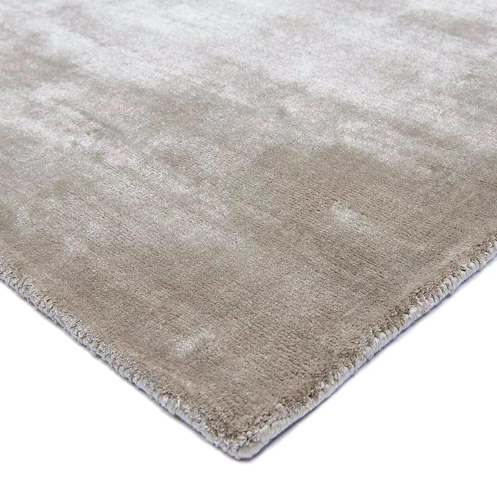 Beige Velvet Mirage Viscose Silk Hand-Tufted Rug