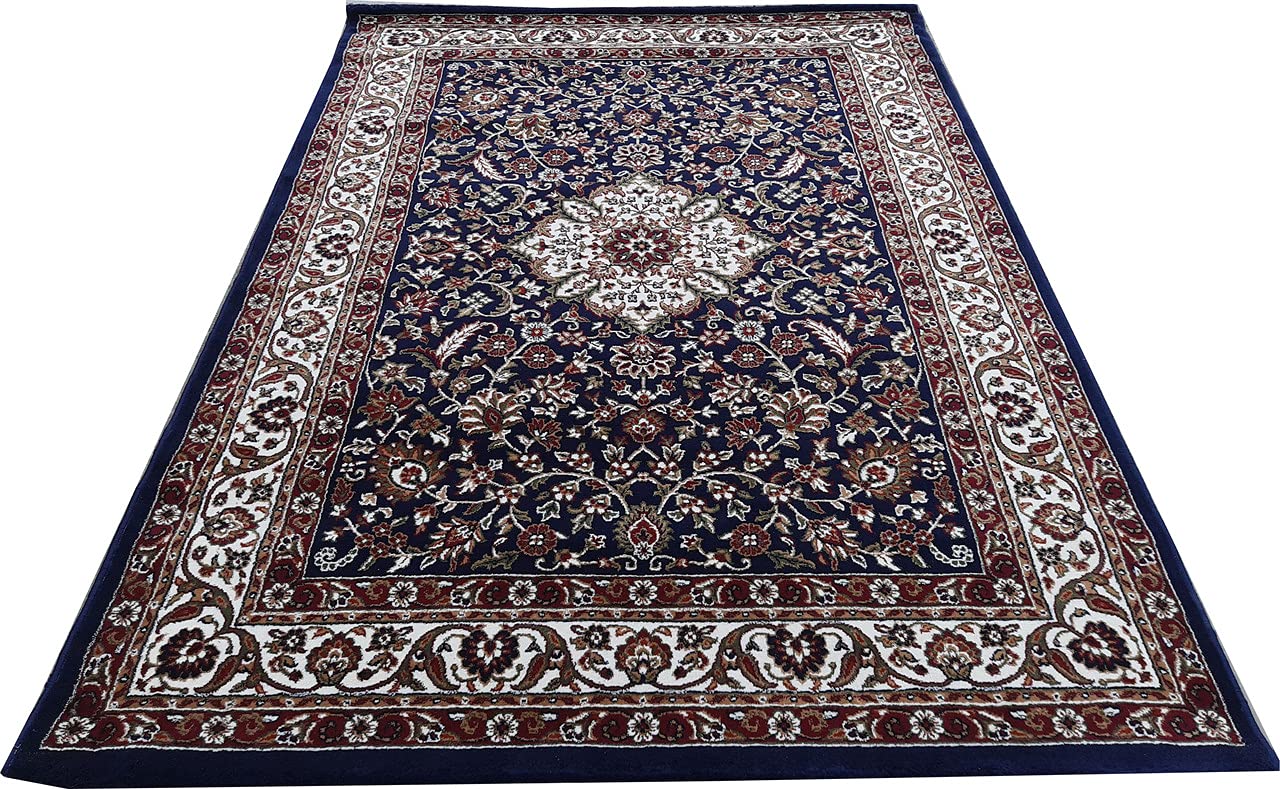 Blue Color Kashmiri Persian Design Area Rug