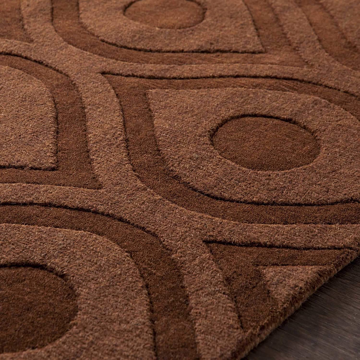 Beige Beehive Cut-Loop Hand-Tufted Wool Rug